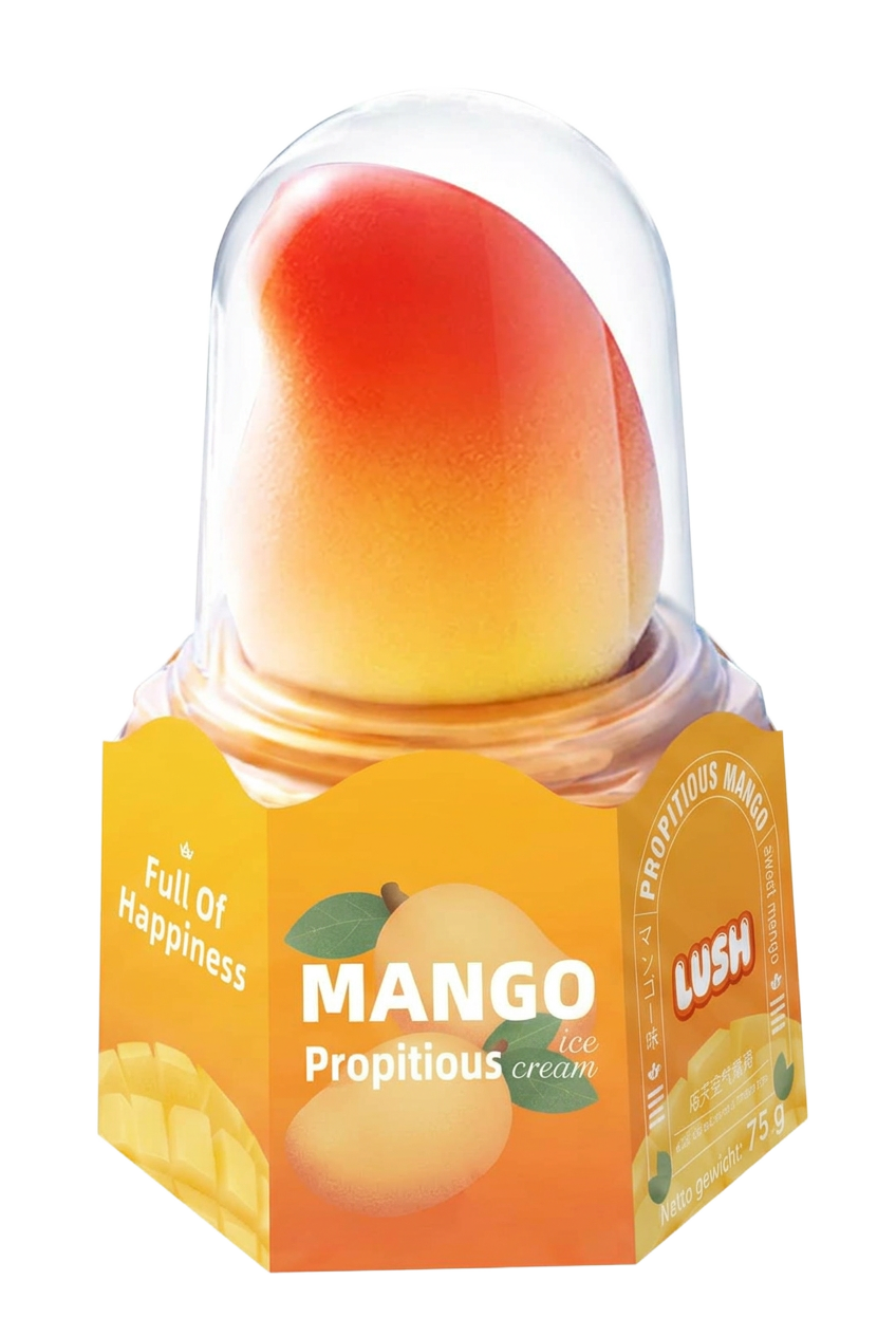 Real Lushice mango ice cream in its original packaging
