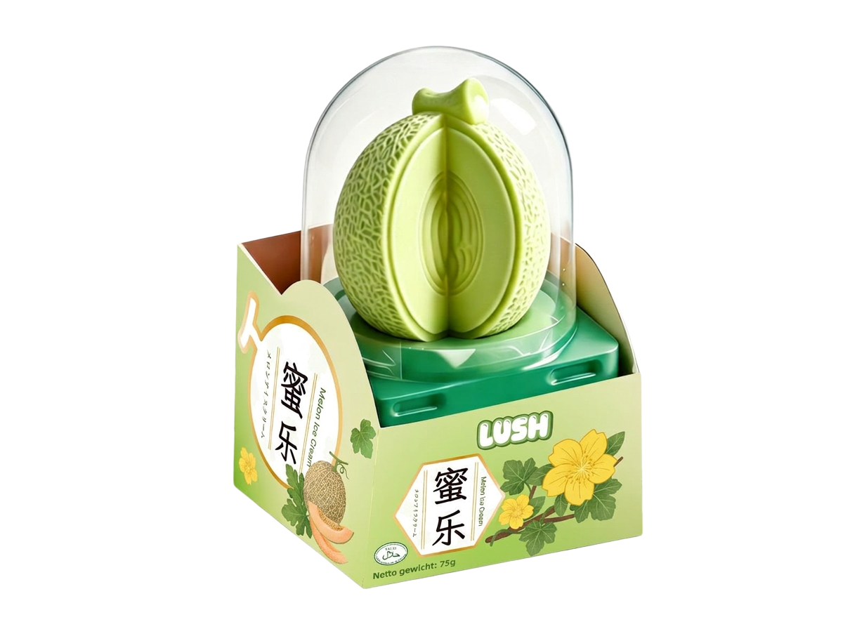 Real Lushice melon ice cream in its original packaging